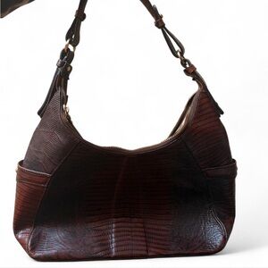Brahmin brown leather hobo shoulder bag